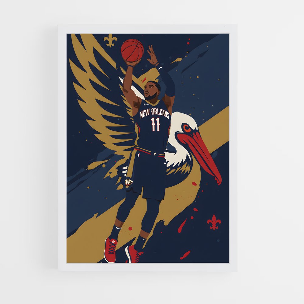 Poster Winged Hoops – affiche Basketball (vue 3)